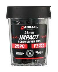 Abracs 25mm Impact SD Bit PZ2 Pack of 25.